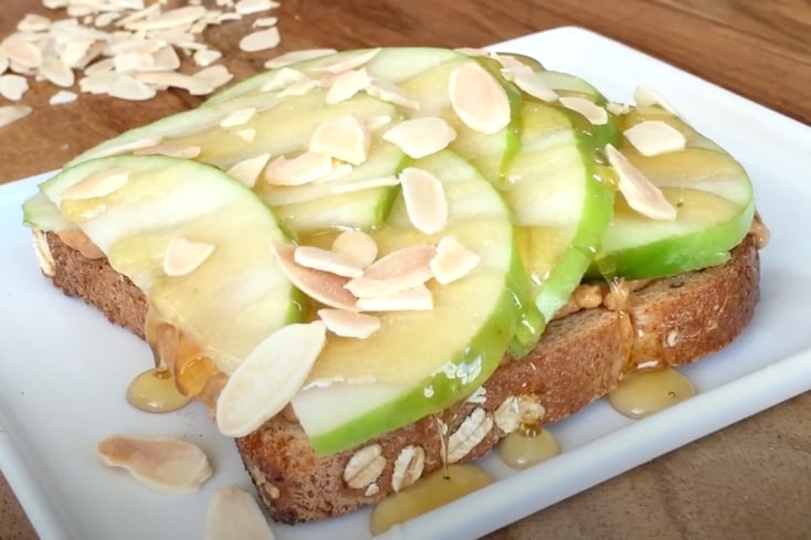 Apple Peanut Butter Honey Toast